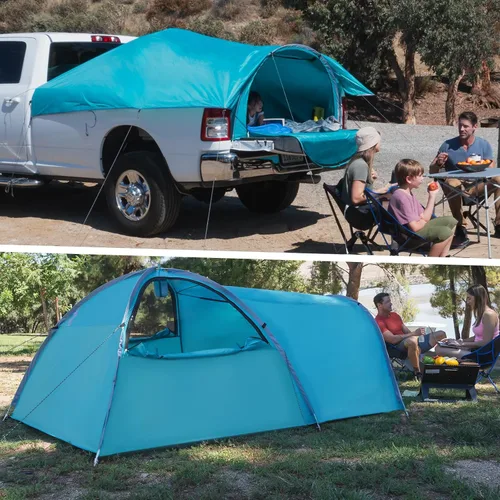 All Weather Camping Screen Tent/SUV Tent, Outdoor Pop Up Tent for Camping with Shelter Mesh & Waterproof PVC, Instant Tent Screen House Portable for