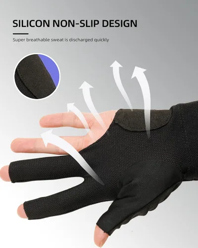 Miniatura 59 de KONLLEN Billiards Gloves for Left Hand/Right Hand L/XL Pool Gloves Professional Non-Slip Adjustable Breathable Snooker Gloves Popular Sizes for Men