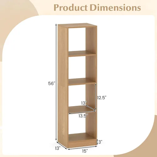 Miniatura 3 de LOKO Estantería vertical de 4 cubos, estantería independiente estrecha de 56 pulgadas de alto con accesorios anti-caída, organizador