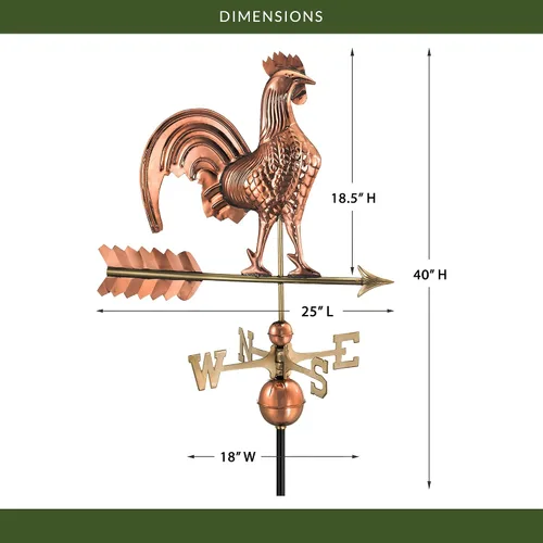 Miniatura 3 de Good Directions - Veleta en forma de gallo de tamaño completo (25 pulgadas) 501V1, 501P