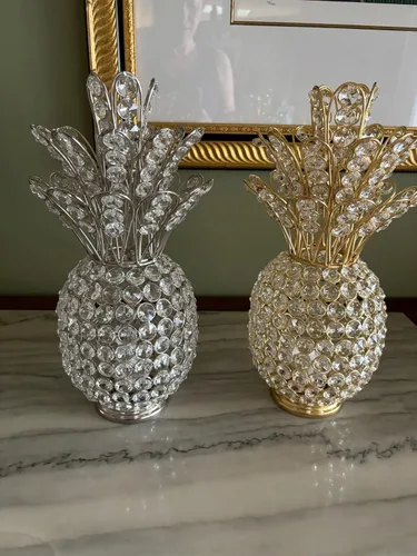 Miniatura 6 de Modern Day Accents Escultura de piña de plata de cristal, transparente