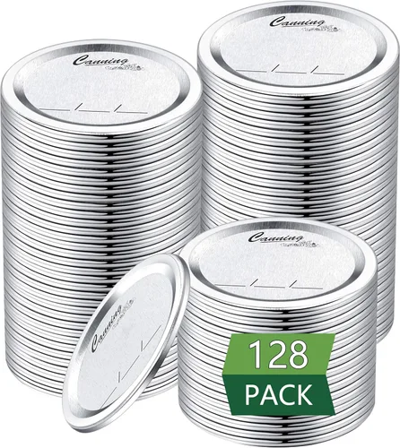 Miniatura 9 de 72 tapas de conservas con anillos de boca regular, para frascos Ball, Kerr – Tapas de metal tipo Mason para conservas – 100% de ajuste y herméticas