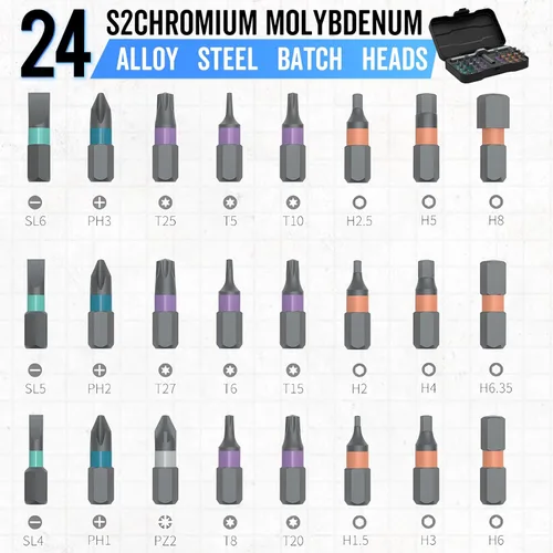 Miniatura 2 de Destornillador DIY 24 en 1, 2025 Actualización Juego de destornilladores magnéticos multifuncionales de 24 bits, Caja de herramientas