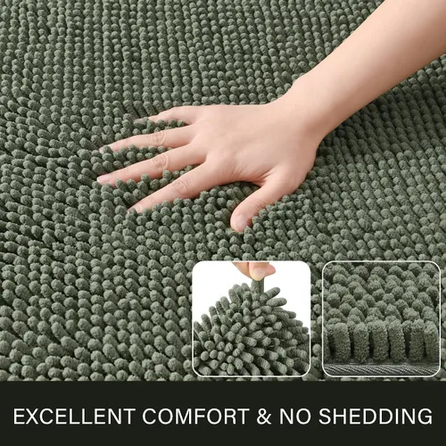 Miniatura 3 de LOCHAS Alfombra de Baño de Lujo Lanuda Tapete de Baño 24 x 17 Pulgadas, Alfombras de Baño Lavables Antideslizantes para Baño y Ducha, Alfombras