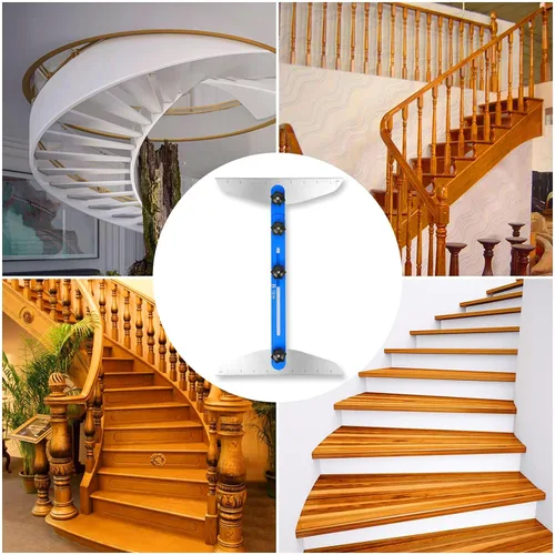 Miniatura 7 de Herramienta de plantilla de peldaños de escalera, plantilla de herramienta de peldaños de escalera de aleación de aluminio, herramienta de medición
