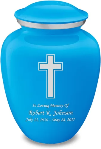 Miniatura 24 de Geturns Embrace - Urnas de cremación cruzadas personalizadas para adultos para cenizas humanas, urna funeraria grande negra para mujeres y hombres