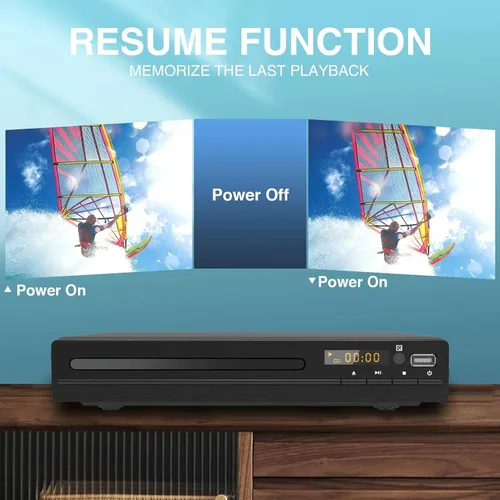 Miniatura 10 de Reproductor de DVD HD, Reproductores de CD para el hogar, reproductores de DVD para TV, cable HDMI y RCA incluido, conversión a HD 1080p, todas