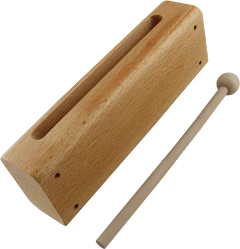 Miniatura 4 de Bloque de madera con mazo ZZLZX - 1 juego de instrumento musical de bloque de madera con mazo, bloques de ritmo de percusión de madera maciza