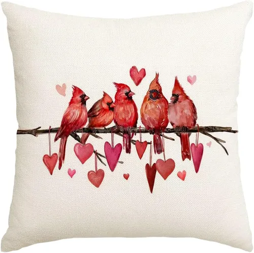 Miniatura 18 de RABUSOFA Fundas de Almohada Navideñas 18x18 Pulgadas Pájaros Decoraciones Navideñas Invierno Fundas de Cojín Decorativo Navidad Pájaros Decoración