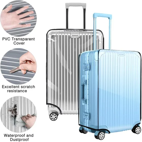 Miniatura 5 de Yotako Funda protectora de PVC transparente para maleta 24 28 30 pulgadas funda de equipaje para maleta con ruedas Transparente