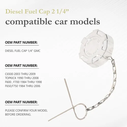 Miniatura 4 de Tapa de combustible diesel de 2 1/4” para camiones International 4100 4200 4300 4400 4500 4600 4700 4800 4900 Fo~rd F600 F650 F700 F750 G~m~c C6500