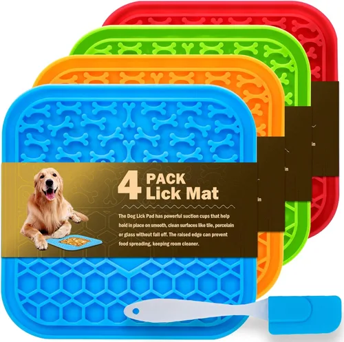 Miniatura 10 de Alfombrilla para lamer perros – Alfombrilla de alimentación lenta con ventosas para mantequilla de maní, golosinas de alimentos y yogur – 2
