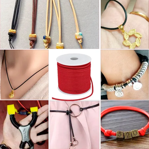 Miniatura 5 de CAMAL Cuerda de cera de 0.069 pulgadas para hacer pulseras, hilo encerado de 23 yardas para joyería y pulsera, cordón encerado para manualidades