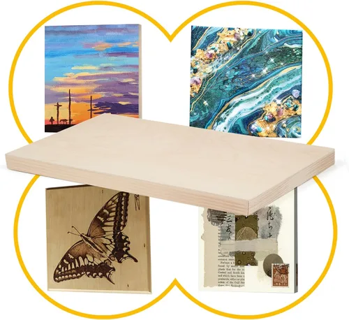 Miniatura 3 de Falling in Art Paquete de 2 paneles de lienzo de madera sin terminar, kit de paneles de madera de abedul de galería de 4 x 12 pulgadas, tablas