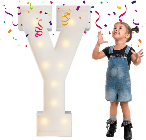 Miniatura 57 de Letras iluminadas con marco de 3 pies de alto, letras enormes con marco, marco de globos en mosaico, letra grande para decoraciones de compromiso