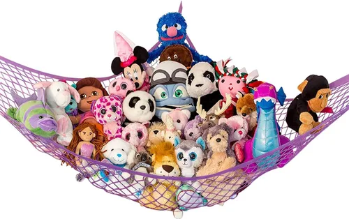 Miniatura 13 de Lilly's Love Hamaca para animales de peluche, organizador colgante de esquina, almacenamiento de juguetes, red de almacenamiento de animales