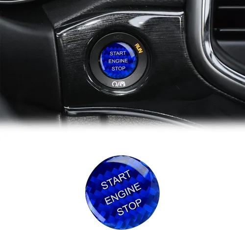 Miniatura 3 de ramuel Compatible con panel de moldura de botón de arranque y parada de motor interior de fibra de carbono, accesorios de automóvil para Jeep Grand