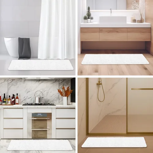 Miniatura 283 de Alfombra de baño pequeña de 12 x 18 pulgadas, lavable y absorbente, antideslizante, alfombra de baño de felpilla gruesa y suave para baño, ducha