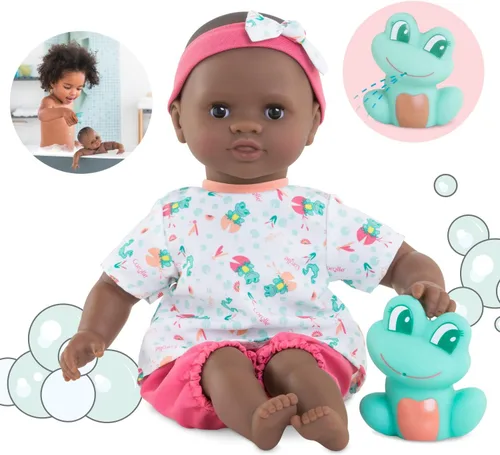 Miniatura 4 de Corolle Mon Premier Poupon Bath Baby Alyzee - Muñeca de baño con animales de baño, ojos dormidos, fragancia de vainilla, vestidos extraíbles, 11.8
