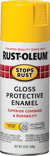 Rust-Oleum 7747830 Stops Rust Pintura en Aerosol, 12 oz, Amarillo Sunburst Brillante Brillo Sunburst Amarillo