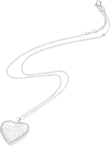 Miniatura 3 de Medallones en forma de corazón de plata fina, disponibles en varios tamaños y diseños adorables.