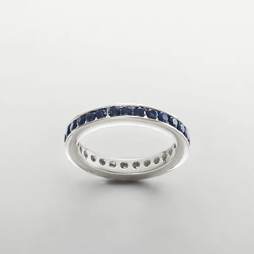 Miniatura 4 de Ross-Simons 1.30 ct. t.w. Sapphire Eternity Band in Sterling Silver