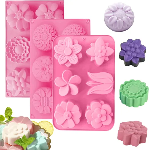 Miniatura 10 de Moldes de silicona para jabón, diferentes moldes de jabón con diferentes formas, perfectos para hacer jabón, moldes de pastel de chocolate caseros