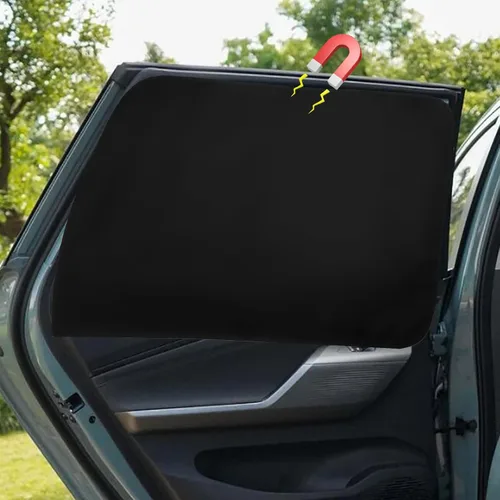 Miniatura 11 de Ovege Parasol para Ventana de Coche - Cortina Parasol para Ventana Lateral, Plisada Sedosa Protección UV Privacidad, Bebé Succión Magnética