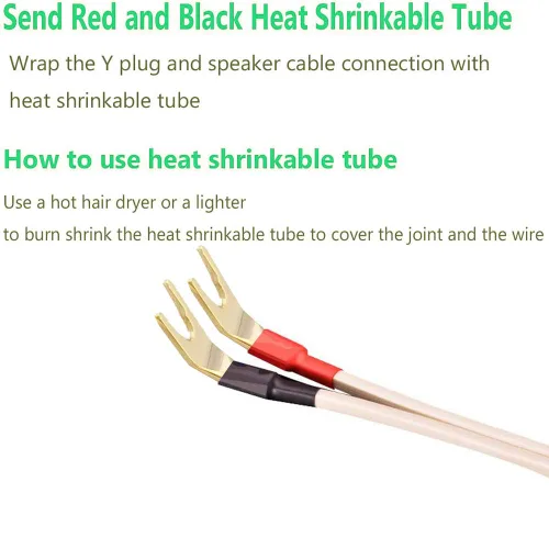 Miniatura 6 de 4 conectores de pala, 45 grados de cobre puro de audio tenedor Y enchufe de espada con tubo termorretráctil y llave hexagonal, enchufes de cable