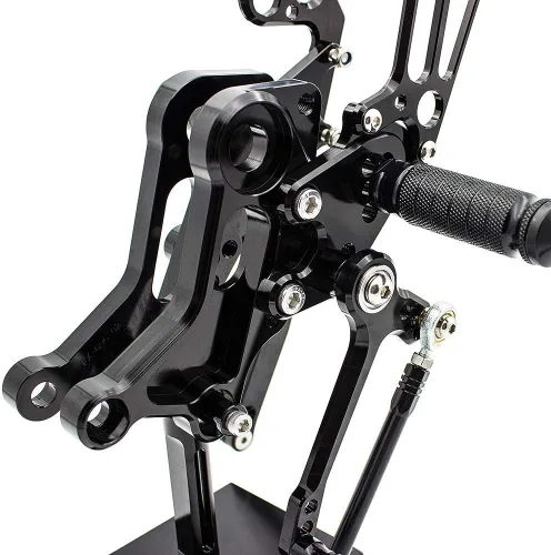 Miniatura 4 de Krace Estriberas para motocicleta, reposapiés, pedales de cambio de freno, ajustables para Ducati Monster 696 2008-2014, color negro