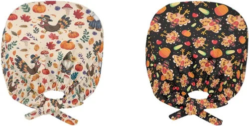 Miniatura 110 de Babrukda Paquete de 2 gorras con banda para el sudor ajustable con lazo en la espalda, gorro divertido