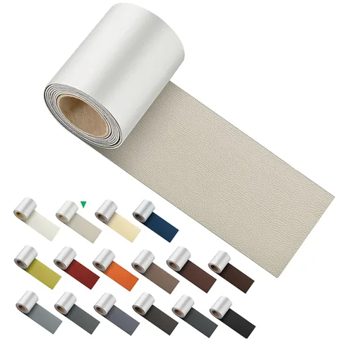 Miniatura 16 de ILOFRI Cinta de Parche de Reparación de Cuero 3x60 pulgadas, Respaldo de Fuerte Adhesión Autoadhesivo Kit de Reparación de Vinilo y Cuero para Sofá
