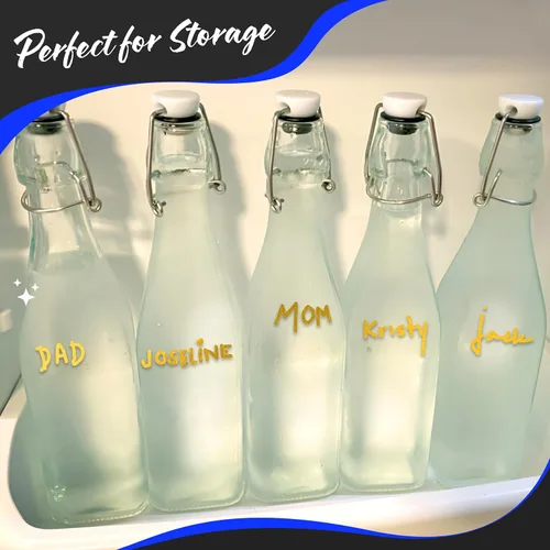 Miniatura 5 de Nevlers Botella de vidrio cuadrada con tapa abatible de 17 onzas con tapa, paquete de 6 botellas de vidrio con tapa hermética, embudo, cepillo