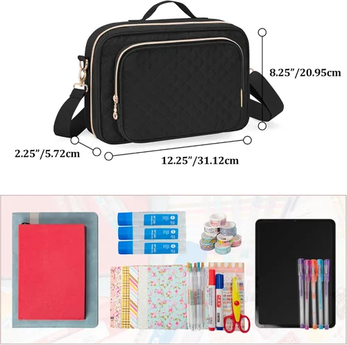 Miniatura 6 de Teamoy Estuche de almacenamiento de suministros de diario, soporte para suministros de diario con ranuras desmontables para bolígrafos, soporte
