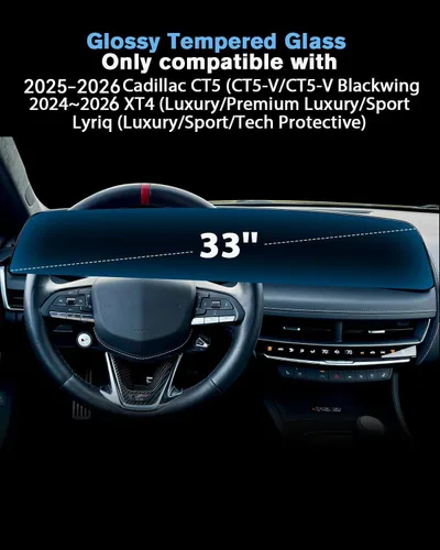 Miniatura 2 de Protector de pantalla para Cadillac CT5 y 2024 ~ 2025 XT4 y Lyriq 2025 de cobertura completa de 33 pulgadas de vidrio templado brillante de una sola
