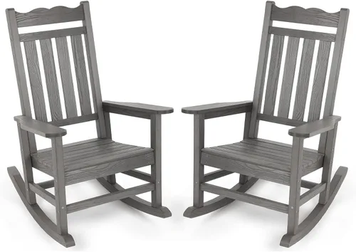 Miniatura 20 de Stoog Mecedora para patio, para todo tipo de clima, soporte de peso de 400 libras, nunca se decolora ni se pudre, para patio trasero, hoguera, Teca