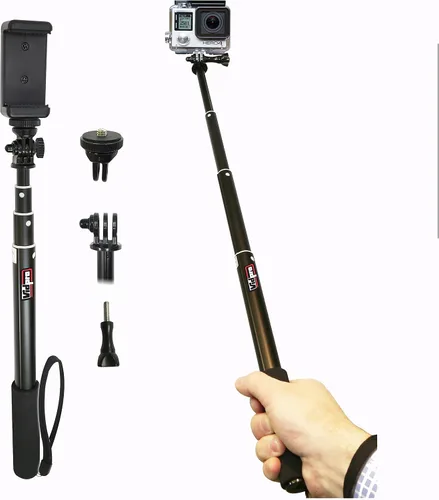 Vidpro MP20 - Poste de acción ligero de 36 pulgadas extensible de aluminio monopie se pliega hasta 10 pulgadas, incluye soporte integrado para GoPro