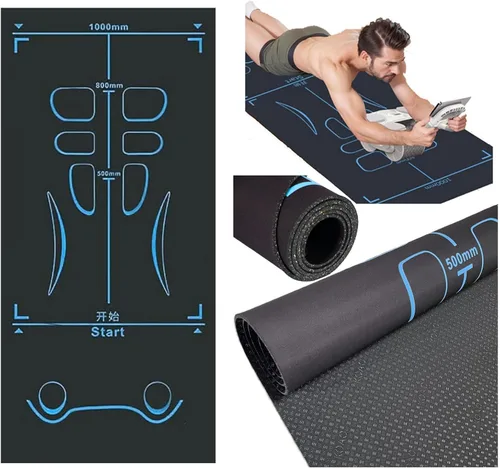 Alfombrilla de entrenamiento antideslizante para rueda de abdominales, alfombrilla de ejercicio con bolsa de almacenamiento, equipo de ejercicio
