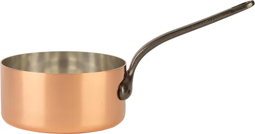 Miniatura 8 de cacerola de cobre estañado y mango de hierro fundido cazuela tradicional de cobre macizo de Francia 0.6 cuartos de galón
