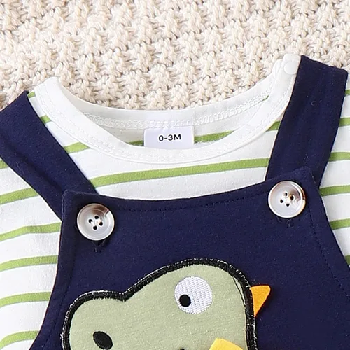 Miniatura 4 de TOKIAGO Conjunto de ropa de bebé para recién nacido, para otoño e invierno, a rayas, mameluco de dibujos animados, conjunto de pantalones