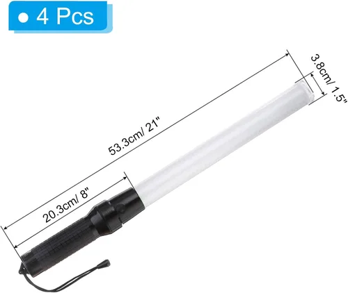 Miniatura 2 de PATIKIL Varitas de tráfico de 21 pulgadas, 4 unidades de 2 modos intermitentes LED, luz de advertencia LED, controlador de señal policial, lámpara