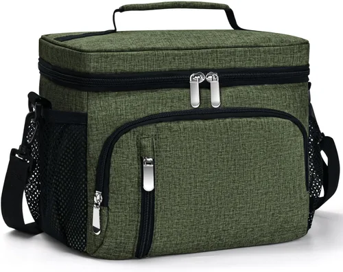 Miniatura 18 de Lonchera para Hombres, Bolsa de Almuerzo con Doble Aislamiento Reutilizable a Prueba de Fugas Bolsa Refrigeradora Portátil Bolsa de Comida para Negro