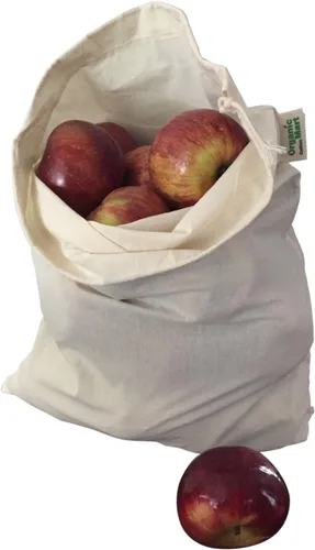 Miniatura 7 de Bolsas reutilizables de algodón lavables – Bolsas de algodón orgánico para verduras – Bolsa de tela con cordón – Bolsas de tela de muselina
