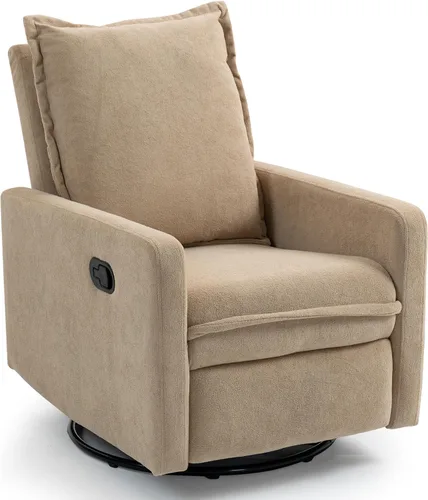 Miniatura 7 de Mecedora giratoria de 360° para cuarto de bebé, silla reclinable para cuarto de bebé, silla mecedora giratoria manual con respaldo alto, sillón