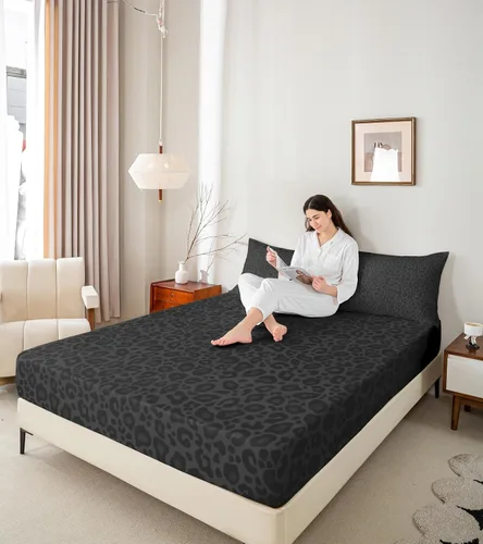 Miniatura 2 de Juego de ropa de cama con estampado de leopardo, tamaño individual, juego de cama de guepardo africano para decoración de dormitorio