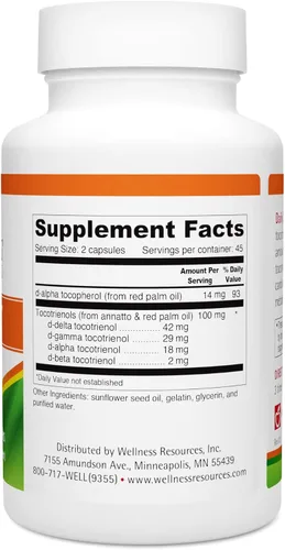 Miniatura 2 de Wellness Resources Daily Super E - Complejo de vitamina E de tocotrienol: vitamina E de espectro completo sin soja con tocotrienoles delta, gamma