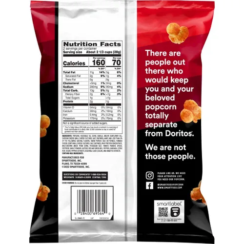 Miniatura 3 de The Snack Store Paquete de 8 palomitas de maíz con sabor a queso Doritos Nacho Smartfood