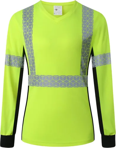 Miniatura 2 de Playera de Seguridad para Mujer, Camiseta Reflectante de Alta Visibilidad para Mujer con Patrón Reflectante Inusual, Manga Corta Transpirable