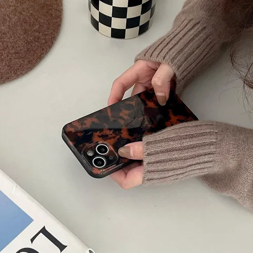 Miniatura 4 de Funda Compatible con iPhone 11, Caparazón de Tortuga Marrón Ámbar con Estampado de Leopardo Cubierta Retro Chic Elegante Clásica Linda Protectora
