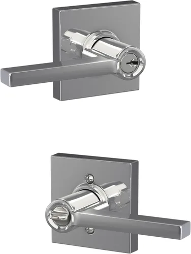 Miniatura 29 de Schlage F10 LAT 626 CEN Latitude - Manilla de puerta con moldura Century, cerradura de paso para pasillo y armario, cromo satinado